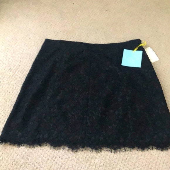 CeCe rich black lace mini skirt butterfly kiss style Sz 12 new - Picture 1 of 7